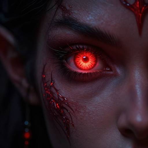 Vivid Fiery Tiefling Eyes