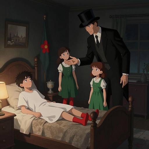 Mysterious Night in a Dark Bedroom