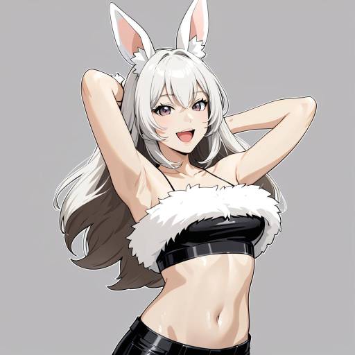 Elegant Rabbit Girl in Stylish Pose Elegant Rabbit Girl in Stylish Pose