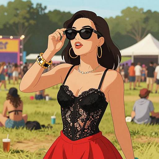 Edgy Festival Chic in Graphic Novel Style