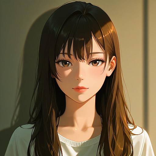 Surreal Sunset Girl in Dramatic Lighting