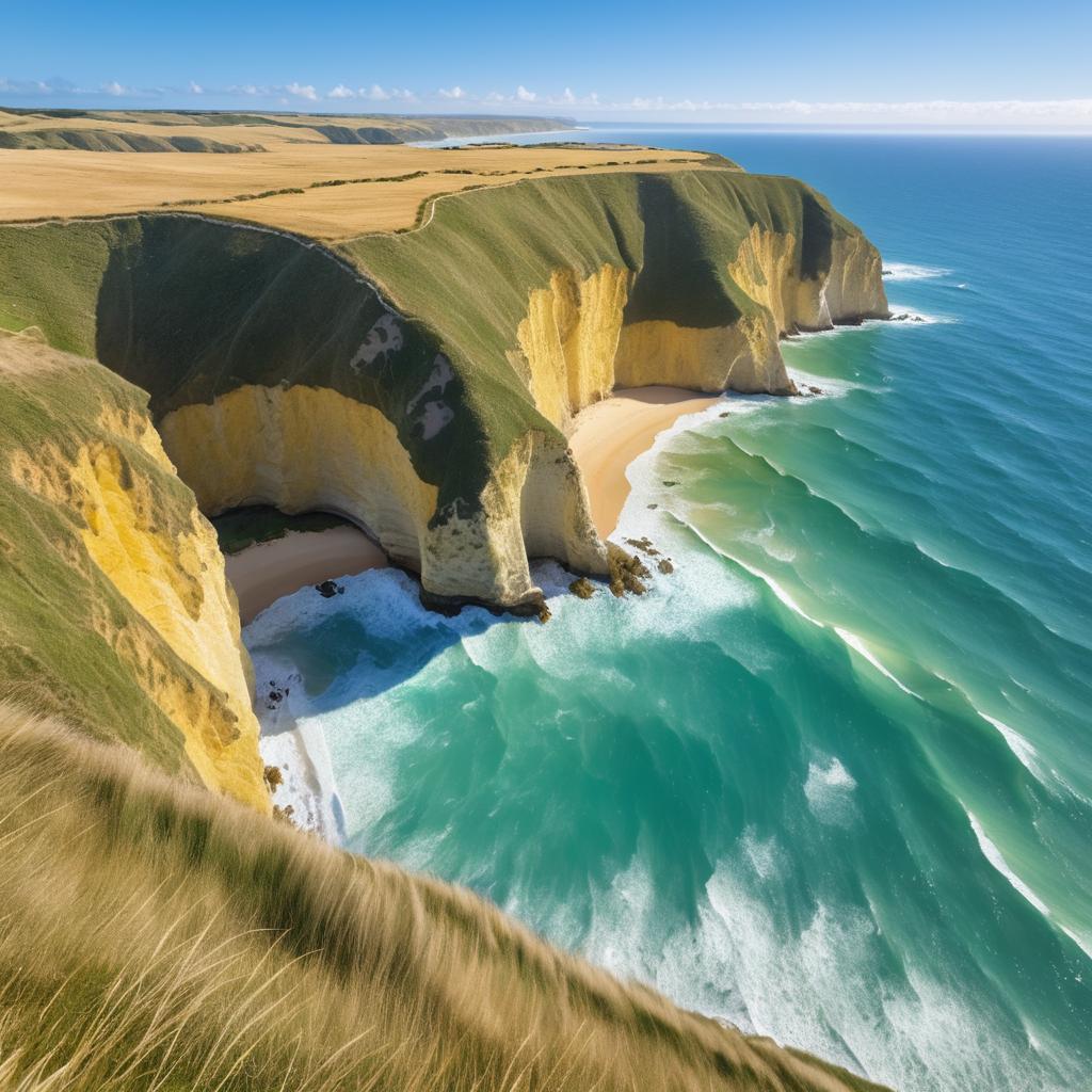 Breathtaking Coastal Cliffs with Dolphins