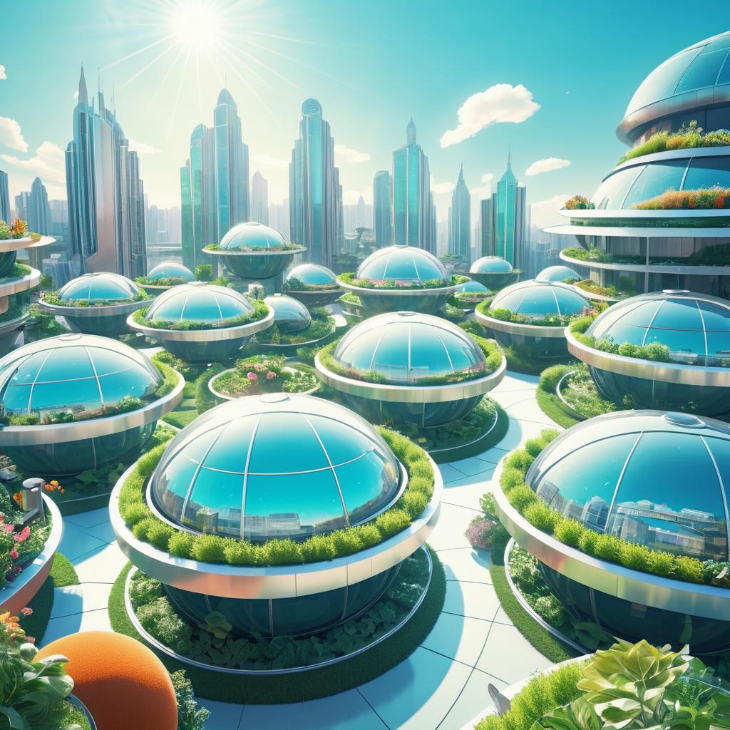 Futuristic Rooftop Garden in Metropolis