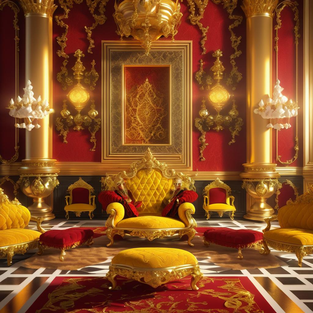 Opulent Baroque Court Gathering Scene