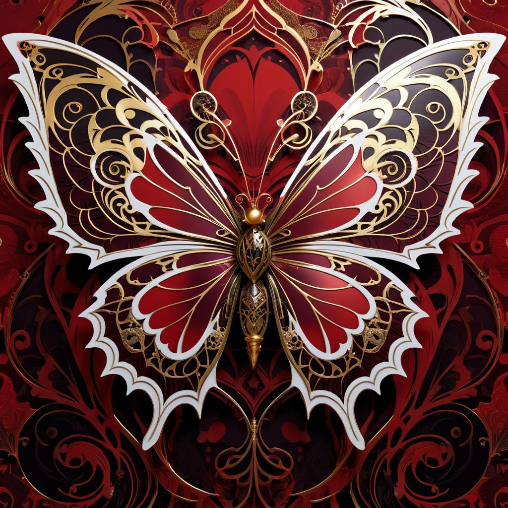 Gothic Butterfly with Mechanical Intricacies