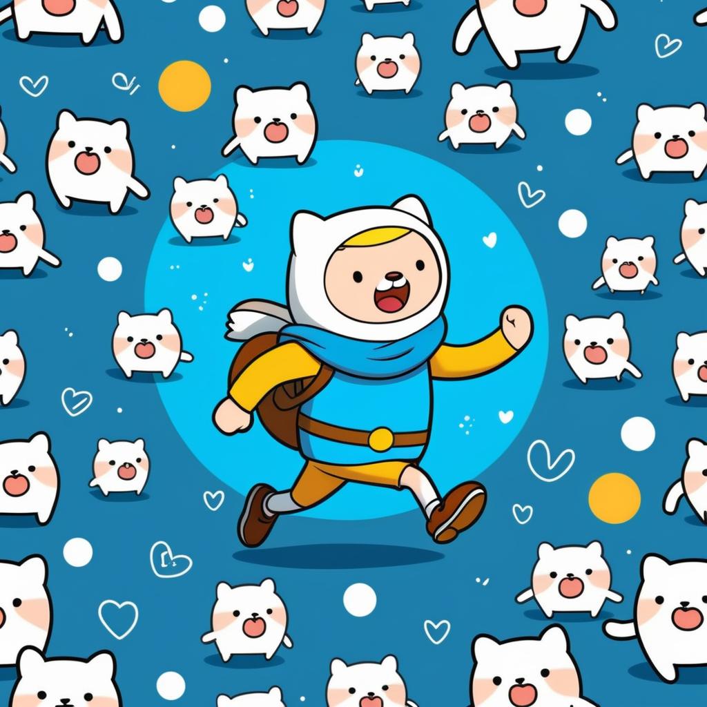 Playful Cartoon Finn the Human Design