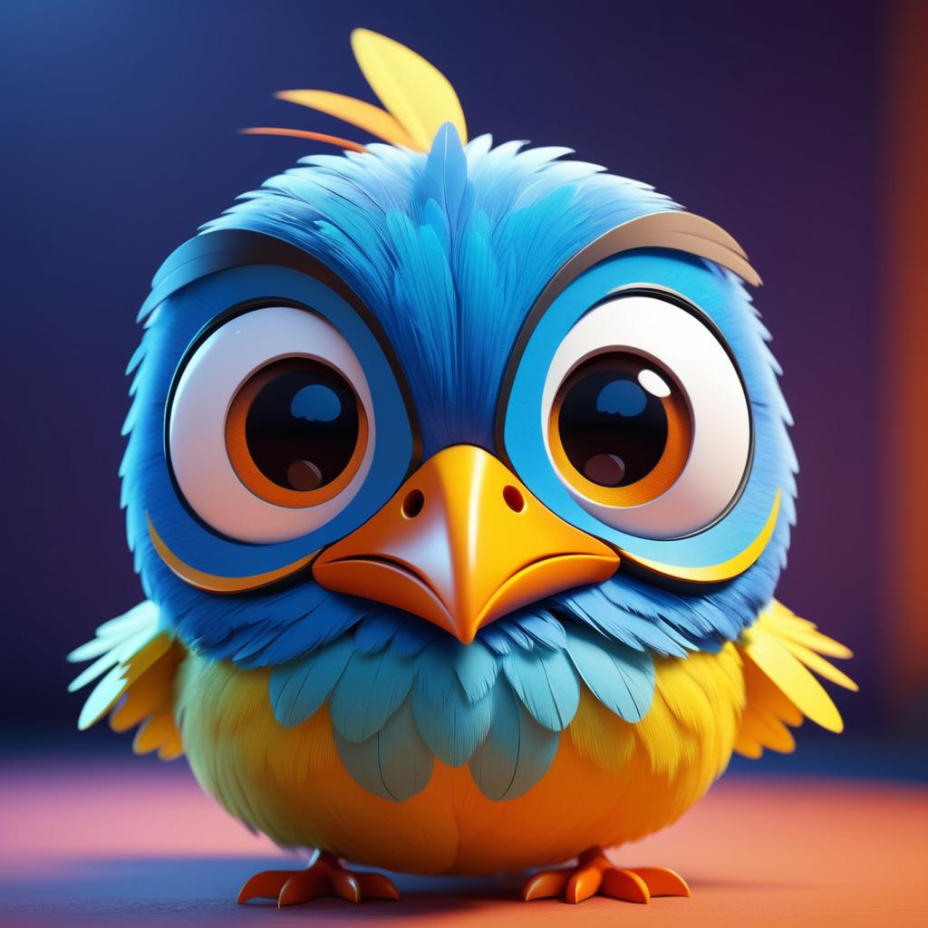 Playful Cartoon Bird Character Design