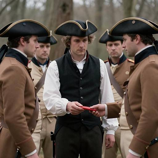 18th-Century Soldiers in Forest Exchange