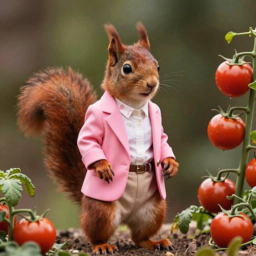 Stylish Red Squirrel in Blazer
