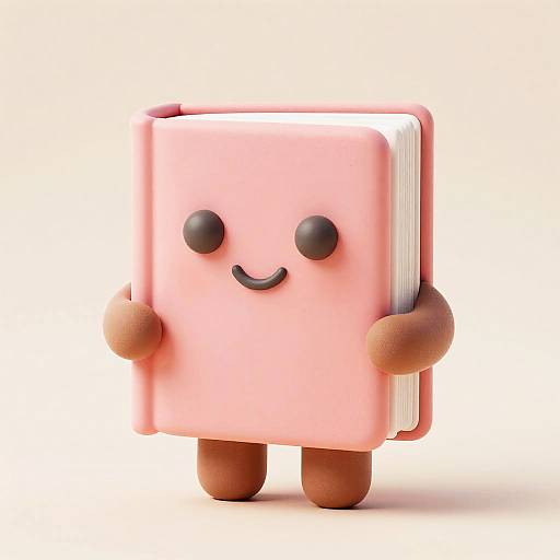 Cute Pink Book Emoji 3D Render