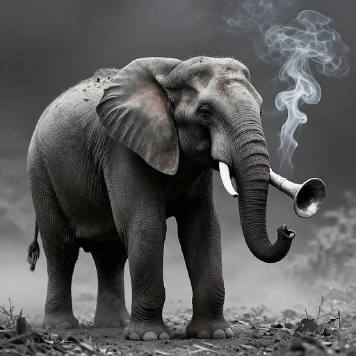 Smoky Elephant Playing Ancient Lullabies