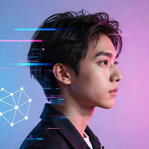 AI Portrait with Digital Glitch Art