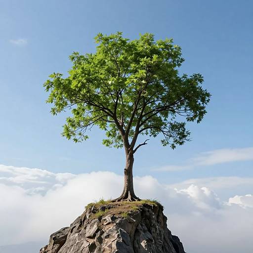 Solitary Tree Between Earth and Sky