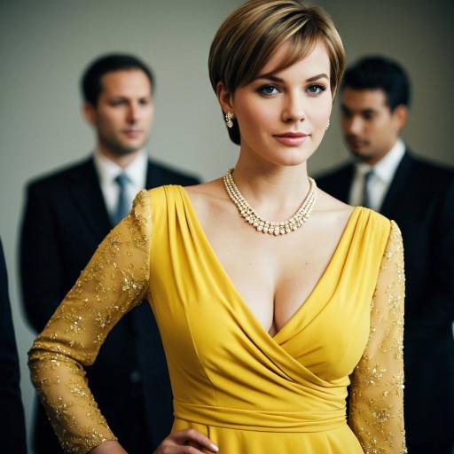Elegant Girl in Yellow Dress for Interview
