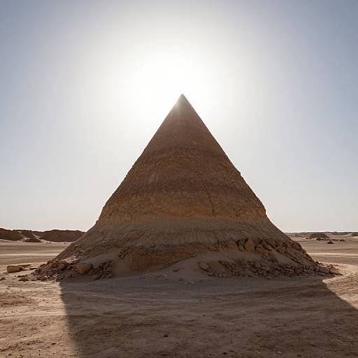 Inverted Pyramid in Surreal Desert