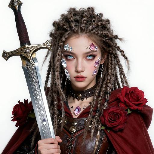 Crystal Girl with Ornate Greatsword