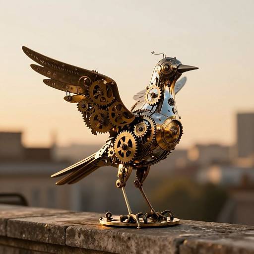 Steampunk Clockwork Birds Sculpture