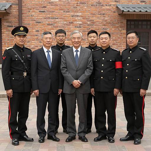 Men's Group Photo in Brick Courtyard