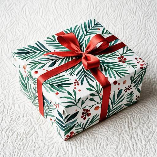 Watercolor Boho Style Christmas Gift Wrap