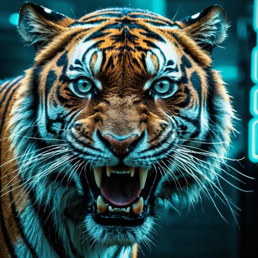 Hyper-Realistic Male Tiger Snarl