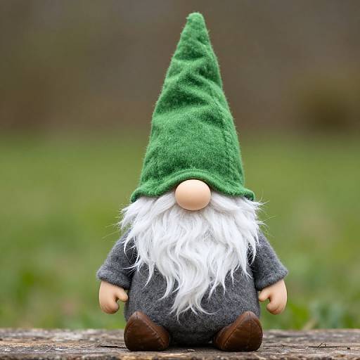 Little Boy Wearing Gnome Hat