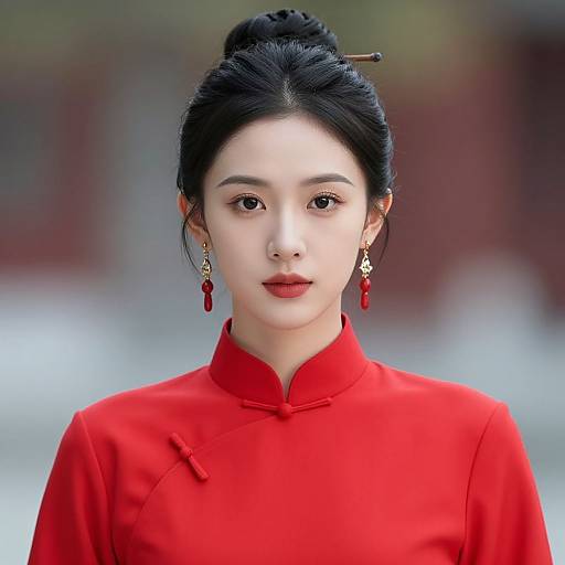 Realistic Chun-Li in Red Costume