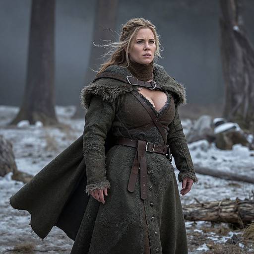 Realistic Wildling Woman in Northern Forest