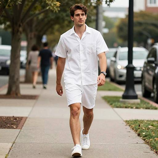 Man in White Shorts Walking