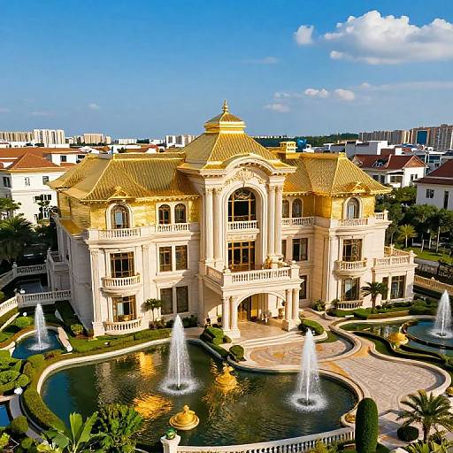Aerial View of Luxury Gold Estate