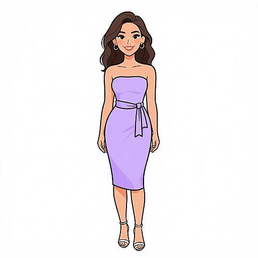 Chic Woman in Pastel Lilac Dress