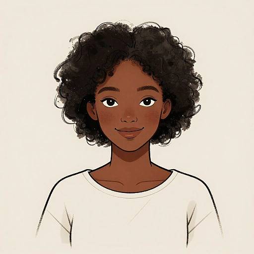 Charcoal Portrait of Young Black Woman