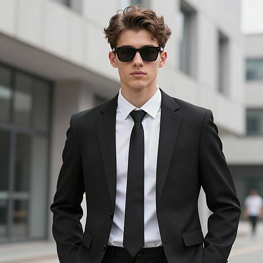 Stylish Gangster Look in Urban Setting