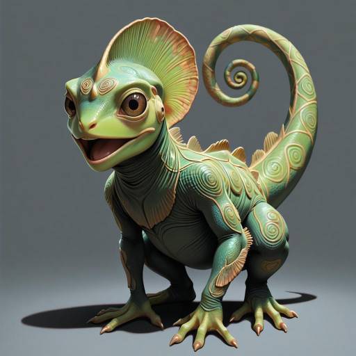 Detailed Chameleon with Unique Anatomy Detailed Chameleon with Unique Anatomy
