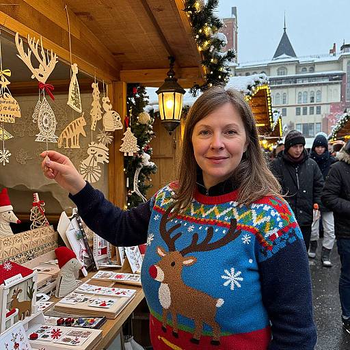 Festive Christmas Market Scene