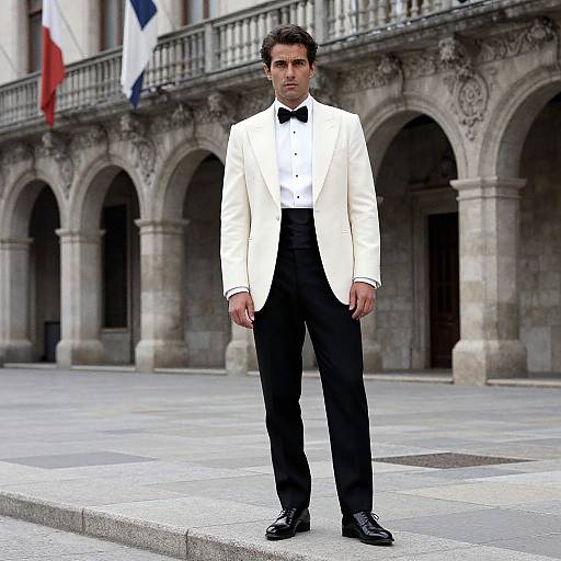 Elegant Gentleman in Historic Setting