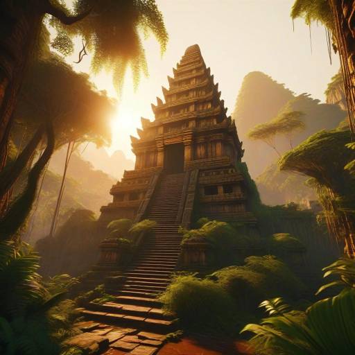 Ancient Temple Ascend into Jungle Serenity