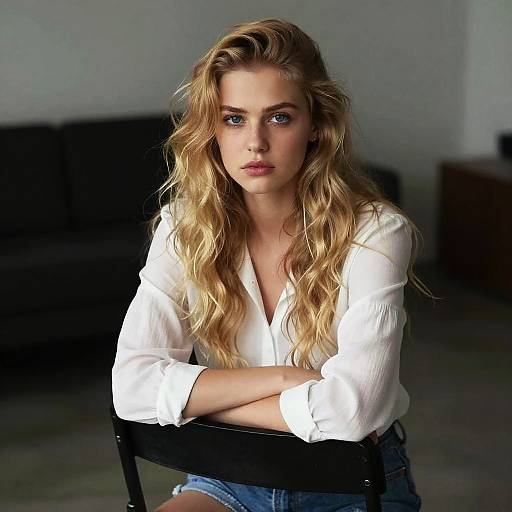 Portrait of Young Woman in Chair