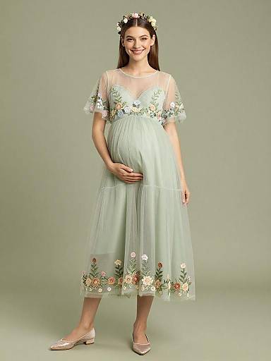 Whimsical Woodland Maternity Fashion Portrait