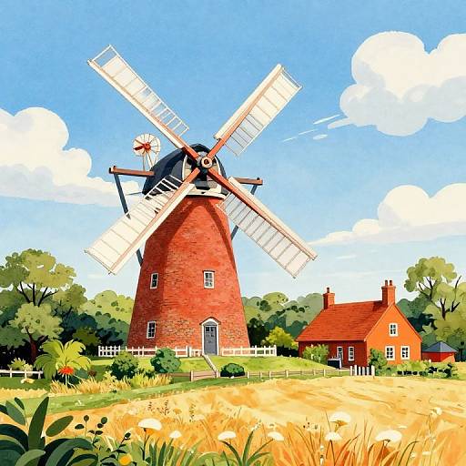 Regentag Pin Mill Vintage Landscape