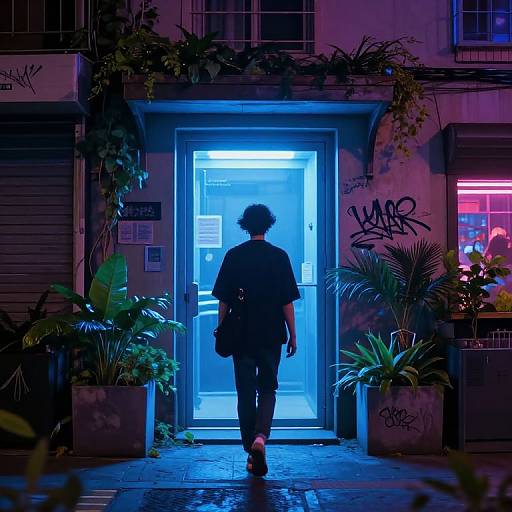 Futuristic Neon Street Scene
