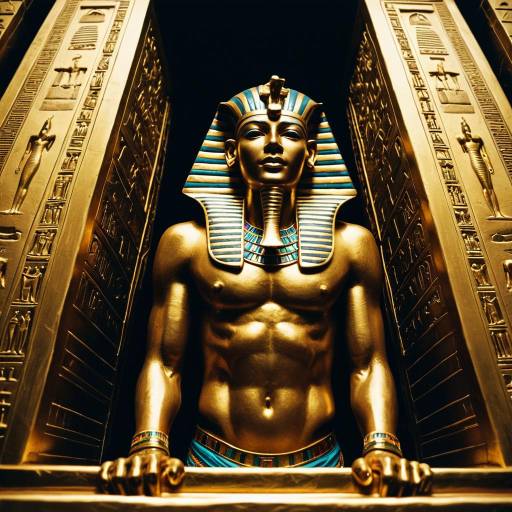 Majestic Pharaoh Emerging from Sarcophagus