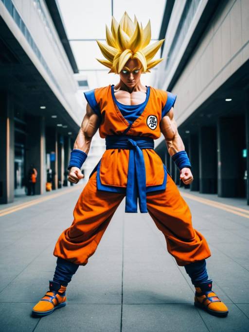 Man in Goku Super Saiyan Costume Cosplay
