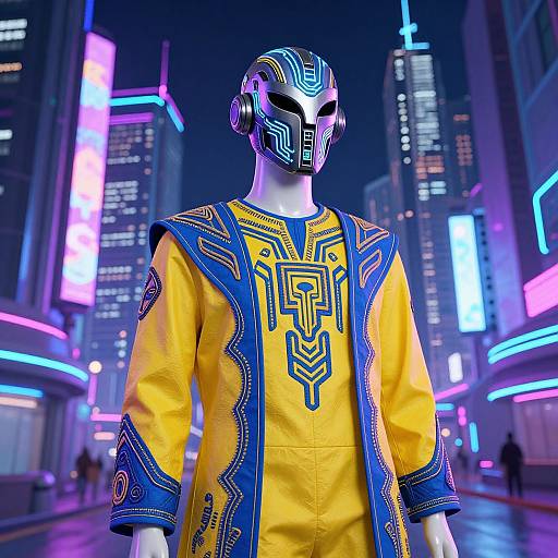 Cyberpunk Mannequin in Neon City