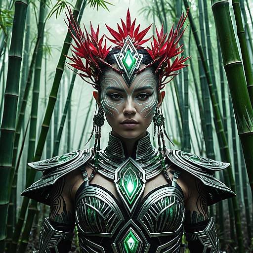 Cybernetic Tech Shaman in Bamboo Grove