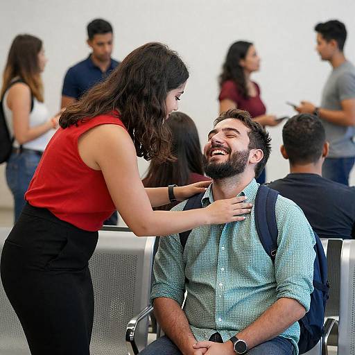 Lively Indoor Waiting Area Scene