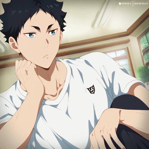 Illustration of Akaashi keiji, haikyuu!! in the style of Eufoniuz