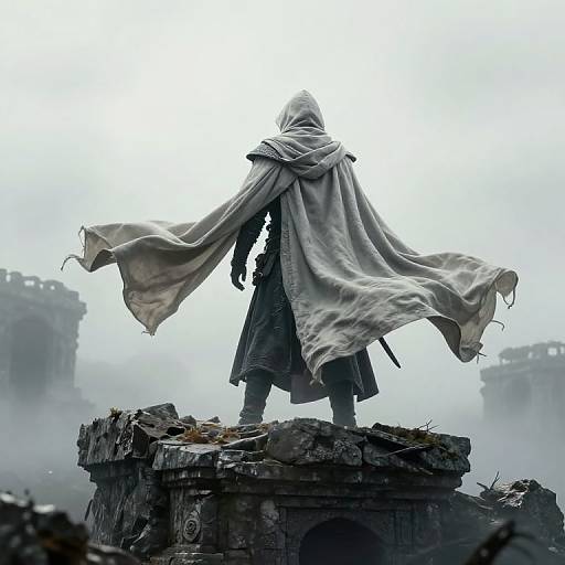 Pale Assassin Cloak on Ancient Ruins