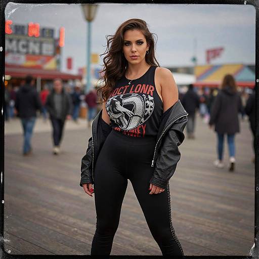 Confident Woman in Edgy Fashionwear