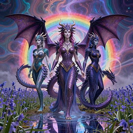 Psychedelic Female Drakaina Dragon