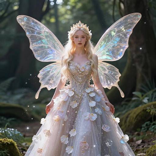 Regal Fairy Queen in Mystical Woodland